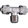 T screw-in fitting, 18 bar, brass, nickel-plated, for hose, 110586