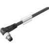 Sensor actuator cable, M8-cable plug, angled to open end, 3 pole, 1.5 m, PVC, black, 4 A, 1927310150