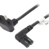 Kabel CEE 7/16 (C) wtyk kątowy, IEC C7 żeński kątowy PVC 3m 73020