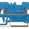 4-wire feed-through terminal, spring-clamp connection, 0.08-1.5 mm², 1 pole, 18 A, 8 kV, blue, 279-834