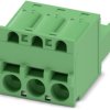 Socket header, 3 pole, pitch 5.08 mm, straight, green, 1975082
