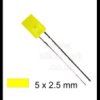 LED - 5 x 2.5mm rectangular YELLOW - unbranded