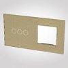 TouchMe Duży panel szklany, 1 x łącznik potrójny, 1 x ramka, złoty TM703728G