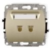 Trend Gniazda Telefoniczne Podwójne 2Xrj11, 4-Stykowy Złoty 6Gt-2