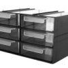 SZUF-PX-6 Regał z tworzywa 125x230x140mm - czarny - 6 szufladek przezroczystych
