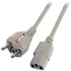 Power cable, Europe, plug type E + F, straight on C13 socket, straight, H05VV-F3G0.75 mm², gray, 2 m, EK508.2