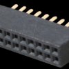 2x 10-pin socket terminal strip, straight, RM 1.27