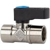 Mini ball valve, L 43 mm, 10 bar, brass, nickel-plated, for pipe systems, 103321