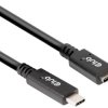 CLUB3D Kabel przedłużający USB Gen1 Type-C 5 Gb/s 60 W (20 V/3 A) 4K60 Hz M/F 1 m/3,28 stopy