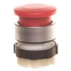 Przycisk grzybkowy 22mm czerwony fi 28 pierścień czołowy aluminium BE-B3P1-RT-000000