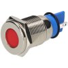 R-TECH 657065 Panel Indicator 16mm Flat 24V Red Nickel Brass