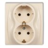 LOGO Gniazdo podwójne z/u SCHUKO beżowy 1LGP-2sp