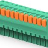 PCB terminal, 12 pole, pitch 3.81 mm, AWG 30-14, 9 A, push-in spring connection, green, 1-1986722-2