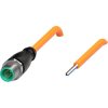 Sensor actuator cable, M12-cable plug, straight to open end, 4 pole, 3 m, PUR, orange, 4 A, 70128170-100087