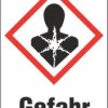 Hazardous goods sign, symbol: GHS08/text: "Gefahr", (W) 26 mm, plastic, 013.33-9-37X26-W1 / 36 ST