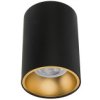 Oprawa Goldi-O-B/G Czarna Ze Złotym Ringiem Gu10 Okrągła Sufitowa Natynkowa
