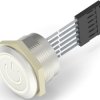 Vandal-proof pushbutton, 1 pole, silver, illuminated  (RGB), 1 A/24 VDC, mounting Ø 22.2 mm, IP68, 2342837-7