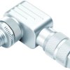 Plug, M12, 4 pole, crimp connection, screw locking, angled, 99 1433 824 04
