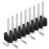 Pin header, 9 pole, pitch 1.27 mm, angled, black, 10061218