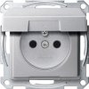 MERTEN Gniazdo pojedyncze z uziemieniem i klapką ALU.S.M z przesłoną aluminium MTN2510-0460 SCHNEIDER ELECTRIC