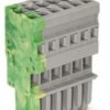 Socket header, 6 pole, pitch 5 mm, straight, gray/green-yellow, 769-106/000-037