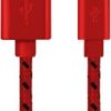 Kabel USB MICRO A-B 2M oplot czerwony