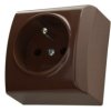 BIS Gniazdo pojedyncze z uziemieniem brązowy GN-1BZ/24 OSPEL