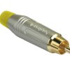 Wtyczka RCA Montaż na kablu Męski, styki pozłacane 10A Amphenol Industrial