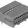 Socket header, 10 pole, pitch 1.27 mm, angled, black, 103911-1