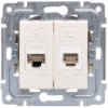 DANTE Gniazdo teleinformatyczne RJ45 kat.5e nieekranowane + RJ11 krem 450369