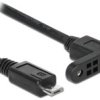Delock Kabel USB USB 2.0 Złącze męskie USB Micro-B, Złącze żeńskie USB Micro-B 0.25 m czarny 85245