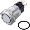 TRU COMPONENTS TC-12647512 Przycisk 250 V/AC 3 A 1 x wył/(wł) IP65 zielony chwilowy Mosiądz, chromowany 1 szt.