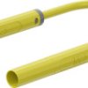 Safety measuring lead with (4 mm lamella plug, straight) to (4 mm lamella plug, straight), 0.5 m, yellow, PVC, 2.5 mm², CAT II,