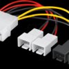 93632 Fan power cable, 4-pin to 2x 2-pin 5 V, 2x 2-pin 12 V