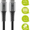 49301 Sync and charging cable, USB-C -> C, 0.5 m, textile, black