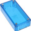 PC enclosure, (L x W x H) 100 x 50 x 25 mm, blue/transparent, IP54, 1591ATBU