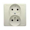 Simon Basic Gniazdo podwójne z/u z funkcją niezmienności faz z przesłonami 16A 250V beż BMGZ2TZ/12