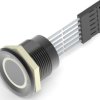 Vandal-proof pushbutton, 1 pole, black, illuminated  (RGB), 1 A/24 VDC, mounting Ø 19.2 mm, IP68, 2342840-2