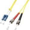 LINDY 47460 światłowodowe do światłowodów kabel 1.00 m żółty [1x złącze męskie LC - 1x złącze męskie ST] 9/125 µ Singlem