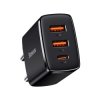 Baseus Compact CCXJ-E01 30W szybka ładowarka sieciowa z dwoma gniazdami USB QC3.0 oraz USB-C PD 3.0