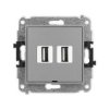 Icon Mechanizm Gniazda Podwójnego 2Xusb A-A 2.0, Bez Pola Opisowego Szary Mat...
