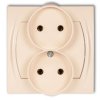 LOGO Gniazdo podwójne do ramki poziomej bez uziemienia (bez przesłon torów prądowych) beżowy 1LGPR-2 KARLIK