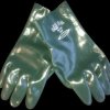 Chemicals, protective gloves, green