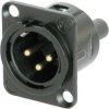 Złącze męskie XLR NC3MD-S-B-1 Neutrik NC3MD-S-B-1 złącze męskie z kołnierzem, wyjście proste Ilość styków: 3 czarny 1 sz