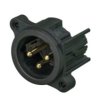 XLR panel plug, 3 pole, gold-plated, polyamide, NC3MAHL