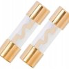 2 Sztuki BEZPIECZNIK AGU SZKLANY POZŁACANY 80A 10,3 x 38 mm SAMOCHODOWY