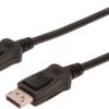 Connection cable, 2 m, black, DisplayPort 1.2 plug, straight to DisplayPort 1.2 plug, straight, AK-340100-020-S