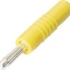 Wtyk bananowy z osłoną lutowany 4 mm Schnepp S4000L żółt.