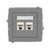 DECO Gniazdo komputerowe podwójny 2xRJ45, kat. 6, ekranowane, 8-stykowy szary mat 27DGK-6