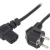 Kabel CEE 7/7 (E/F) wtyk kątowy IEC C13 żeński 90 PVC 5m KAB-EUL-P3L-5.0-BK